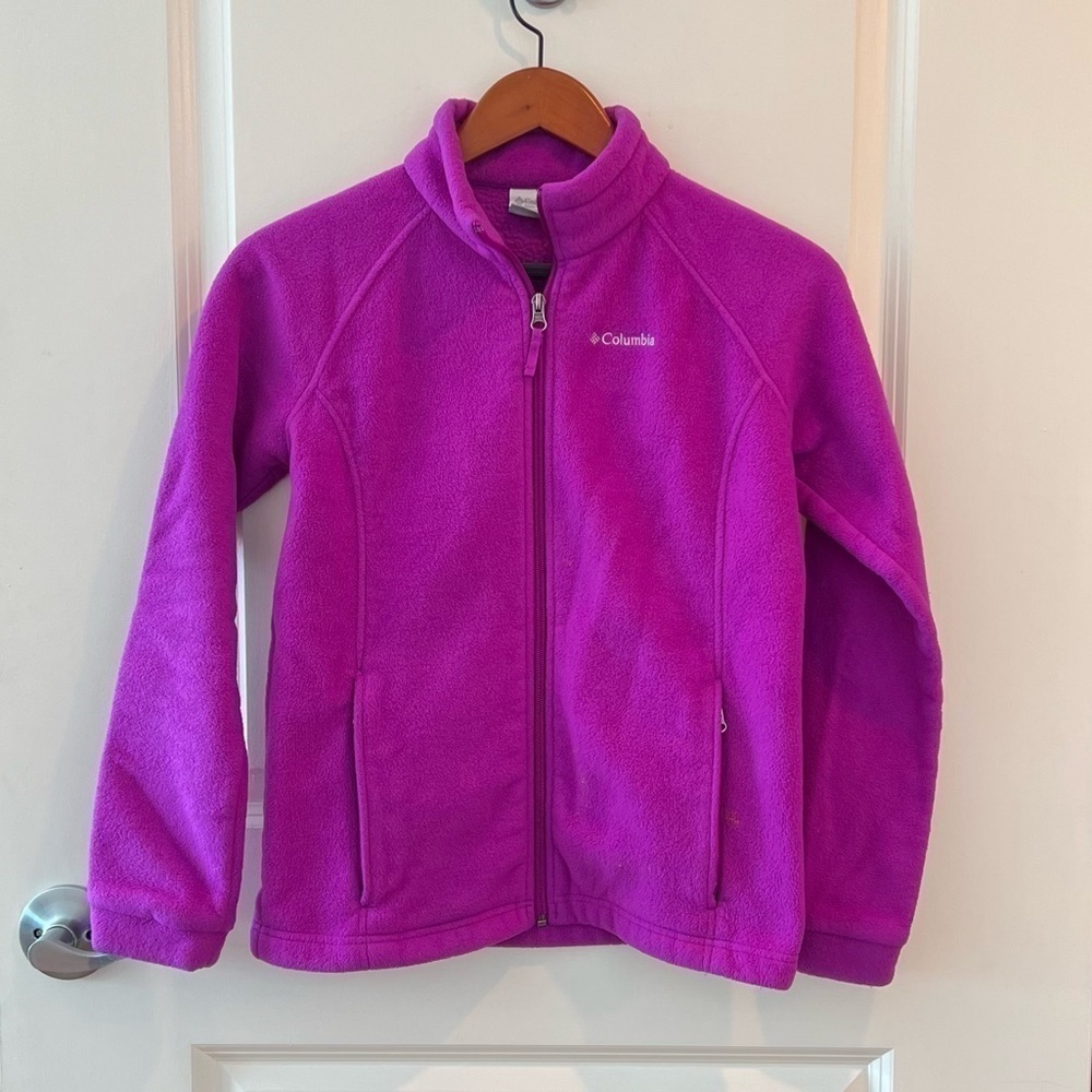 Columbia Purple Zip-Up Fleece Coat